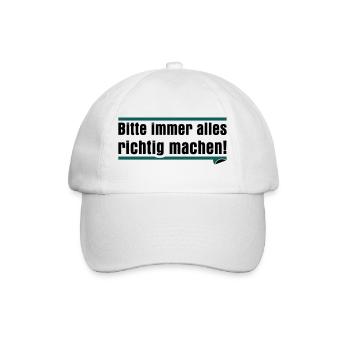 Bitte immer alles richtig machen - Baseballkappe - Weiß/Weiß - Vorne