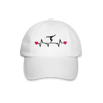 Gymnast, Gymnastics, Heartbeat & Hearts - Casquette classique - blanc/blanc - Devant