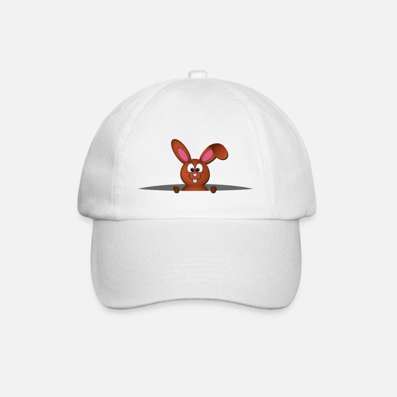 Cute bunny in the pocket - Baseball Cap - white/white