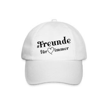 freunde für immer herz - Baseballkappe - Weiß/Weiß - Vorne