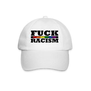 Fuck Racism - Baseballkappe - Weiß/Weiß - Vorne
