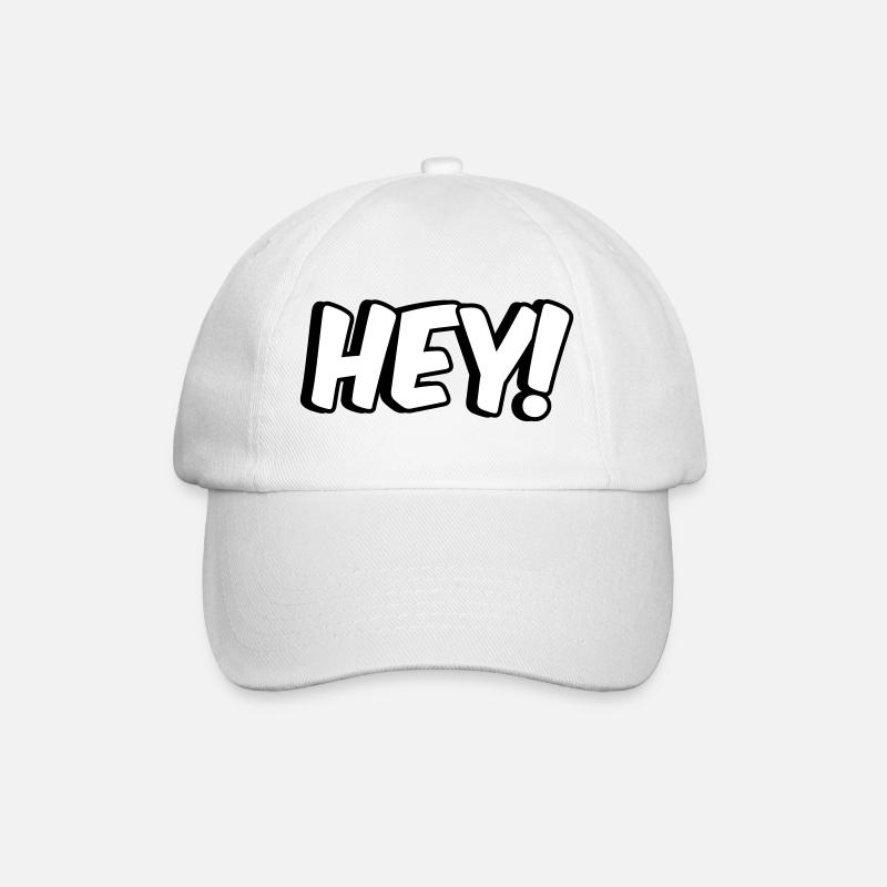 Hey Comic design - Baseball Cap - white/white