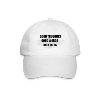 Gute Gedanken Gute Worte Gute Taten schwarz - Baseballkappe - Weiß/Weiß - Vorne