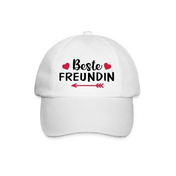 Beste Freundin Freund Freundinnen Partnerin Herz - Baseballkappe - Weiß/Weiß - Vorne