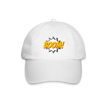 boom. boom explosion comic cartoon t-shirt - Baseball Cap - white/white - Front