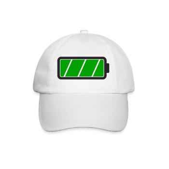 Batterie voll - Baseballkappe - Weiß/Weiß - Vorne
