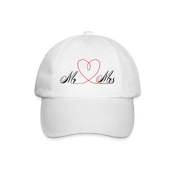 Mr. & Mrs - Baseballkappe - Weiß/Weiß - Vorne