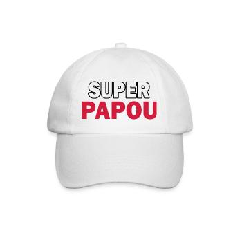 super papou - Casquette classique - blanc/blanc - Devant