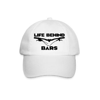 life behind bars bicycle t shirt cycling - Baseball Cap - white/white - Front
