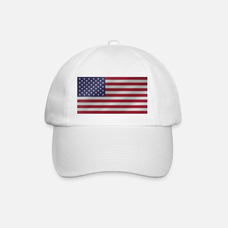 Flagge der USA - Baseballkappe - Weiß/Weiß