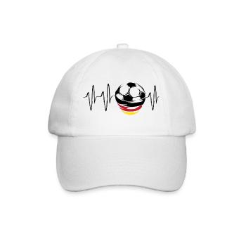 herzschlag deutschland fußball symbol germany icon - Baseballkappe - Weiß/Weiß - Vorne