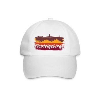 Fichtelgebirge Pinsel Kösseine Schneeberg OKO - Baseballkappe - Weiß/Weiß - Vorne