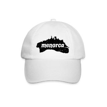 Menorca Silhouette T-Shirt mit Schriftzug - Baseballkappe - Weiß/Weiß - Vorne