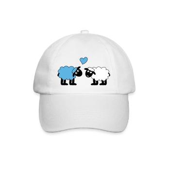 sheep happily in love sheep sheep lamb heart - Baseball Cap - white/white - Front