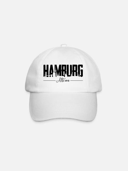 Hamburg Altona, City Shirt - Baseballkappe - Weiß/Weiß