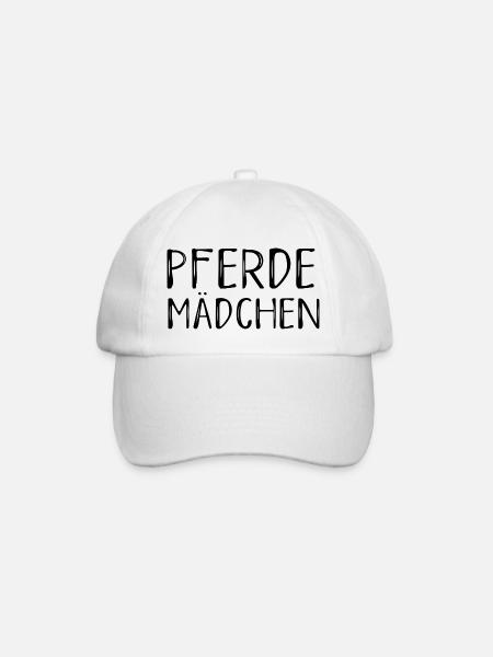 Pferdemädchen Pferd Mädchen Kinder Schrift - Baseballkappe - Weiß/Weiß