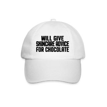 Funny Skincare Physician Derma & Chocolate Lovers - Baseball Cap - white/white - Front