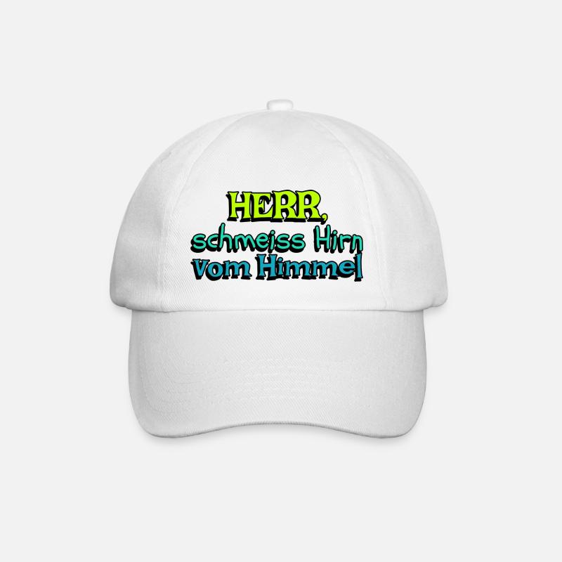 lustige Aussage Herr schmeiss Hirn vom - Baseballkappe - Weiß/Weiß