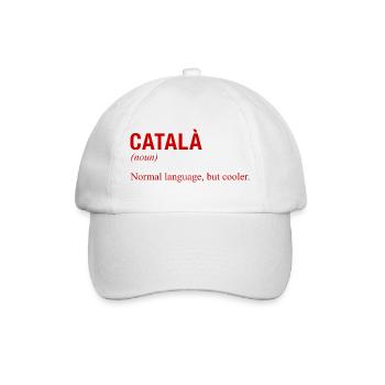 CATALAN Language Katalanisch Katalanische Sprache - Baseballkappe - Weiß/Weiß - Vorne
