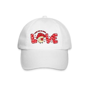 Mushroom In Love Saying Couples Valentine's Day - Baseball Cap - white/white - Front
