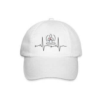 Heartbeat for meditation - Baseballkappe - Weiß/Weiß - Vorne