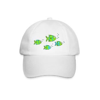 Fish Water Sea Graffiti Dessin des enfants Nature - Casquette classique - blanc/blanc - Devant