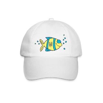 Poisson Cichlide Eau Mer Graffiti Dessin - Casquette classique - blanc/blanc - Devant