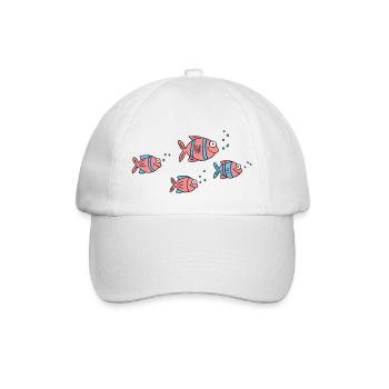 Poisson Cichlide Eau Mer Graffiti Dessin - Casquette classique - blanc/blanc - Devant