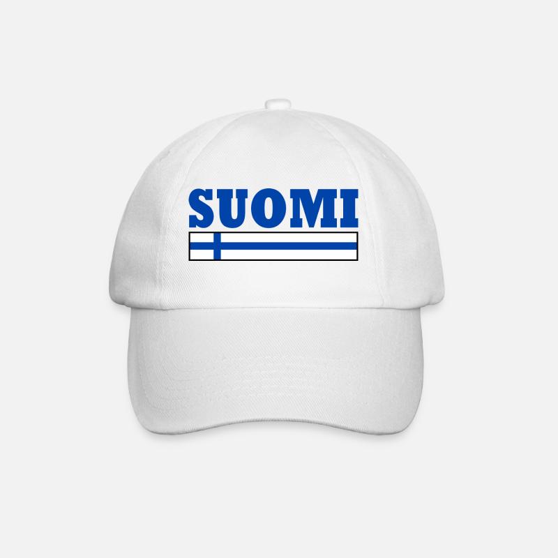 Finnland - Baseballkappe - Weiß/Weiß