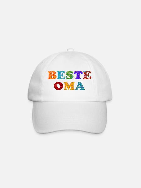 Beste Oma - auf der ganzen Welt - Danke Geschenk - Baseballkappe - Weiß/Weiß