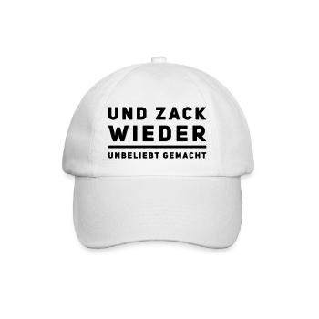 Und Zack wieder unbeliebt gemacht - Fettnäpfchen - Baseballkappe - Weiß/Weiß - Vorne
