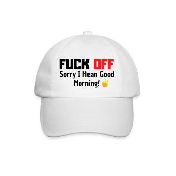 Fuck off - Baseballkappe - Weiß/Weiß - Vorne