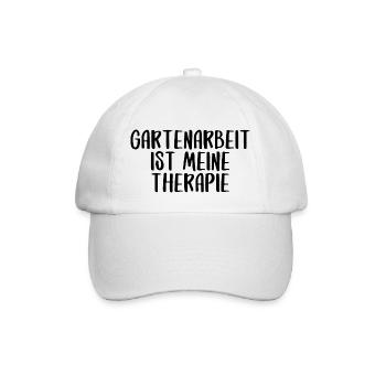 Garten Natur Therapie Schrift Spruch Gartenarbeit - Baseballkappe - Weiß/Weiß - Vorne