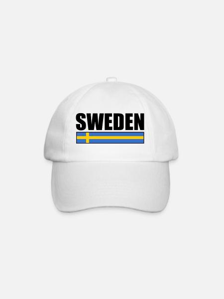 Schweden - Baseballkappe - Weiß/Weiß