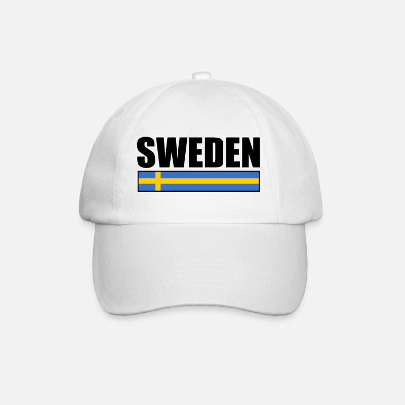 Schweden - Baseballkappe - Weiß/Weiß