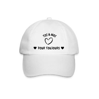 Pour les amoureux - toi et moi pour toujours - Casquette classique - blanc/blanc - Devant