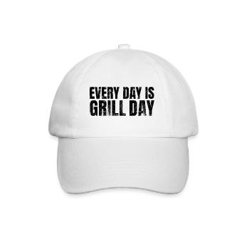Grillsprüche Every Day is Grill Day Grillen - Baseballkappe - Weiß/Weiß - Vorne