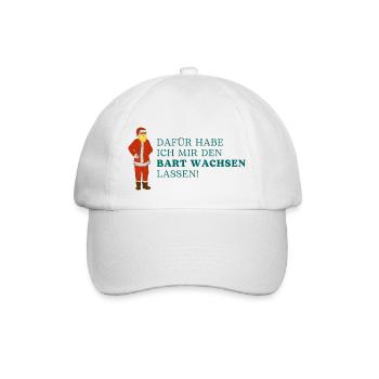 Weihnachtsmann Design - Baseballkappe - Weiß/Weiß - Vorne