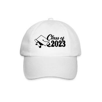 Cadeau de fête de fin d’études de la promotion 2023 pour lui et elle - Casquette classique - blanc/blanc - Devant