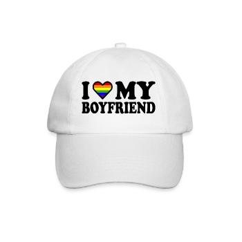 I love my boyfriend - Baseball Cap - white/white - Front