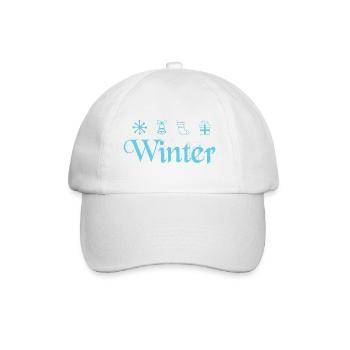 Winter Symbols Ski Sledge and Snowboarder - Baseball Cap - white/white - Front