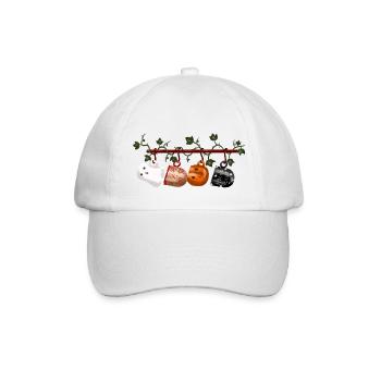 Halloween Tassen - Baseballkappe - Weiß/Weiß - Vorne