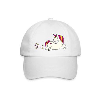 Magischer Einhorn Star Trail - Baseballkappe - Weiß/Weiß - Vorne