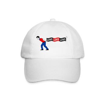 Un homme tire la bannière LOVE - Casquette classique - blanc/blanc - Devant