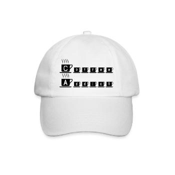 Kaffee Liebhaber Trinker Café Coffein Geschenk - Baseballkappe - Weiß/Weiß - Vorne