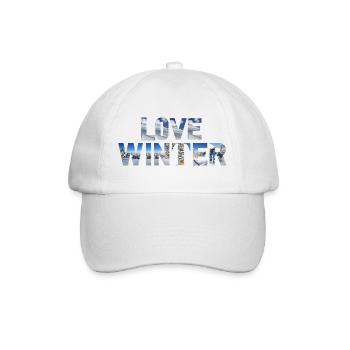 Love Winter - Skiing Winter Sports - Baseballkappe - Weiß/Weiß - Vorne