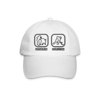 Eishockey Wintersport Geschenk Eishockeyteam - Baseballkappe - Weiß/Weiß - Vorne