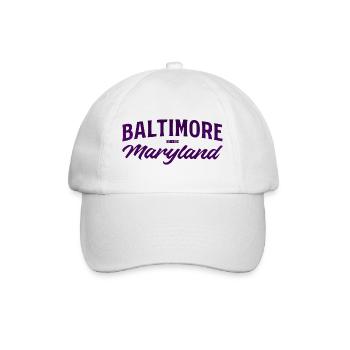 Lettrage vintage du Maryland à Baltimore - Casquette classique - blanc/blanc - Devant