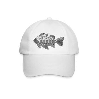 Fisch - Baseballkappe - Weiß/Weiß - Vorne