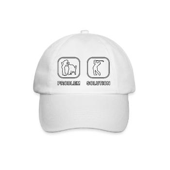 Golf Golfspielerin Golfschläger Spruch Golfball - Baseballkappe - Weiß/Weiß - Vorne